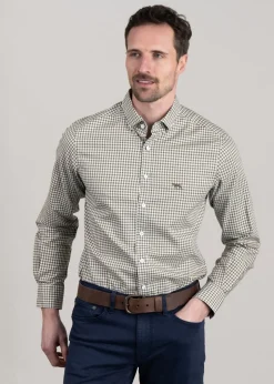 Superfine Gunn Check Oxford Shirt - Loden