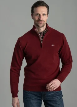 Superfine Lambswool Half Zip - Plumped Red