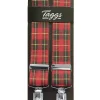 Tartan Clip Braces - Red and Yellow