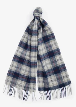 Tartan Scarf & Glove Gift Set - Blue Granite