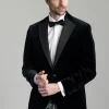 Theo Velvet Jacket - Navy