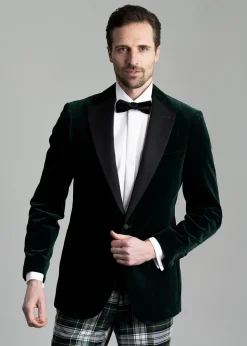 Theo Velvet Jacket - Bottle Green