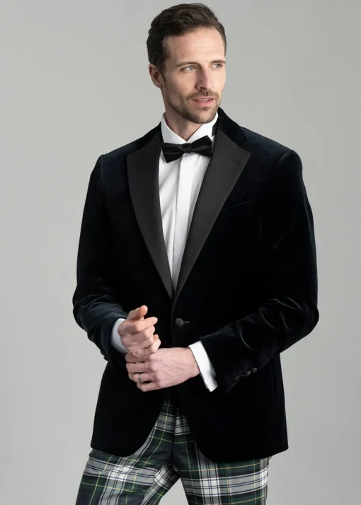 Theo Velvet Jacket - Navy