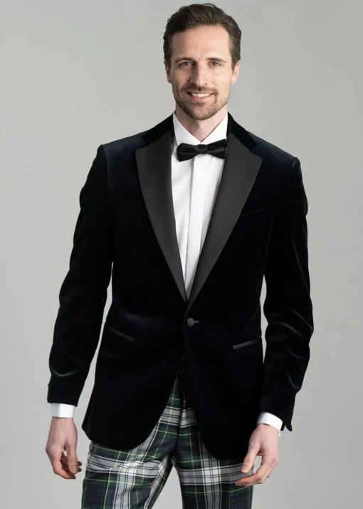 Theo Velvet Jacket - Navy