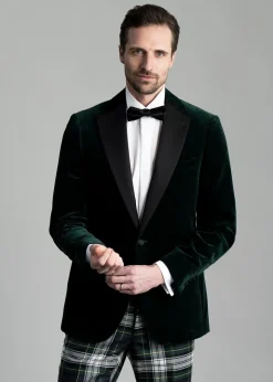 Theo Velvet Jacket - Bottle Green