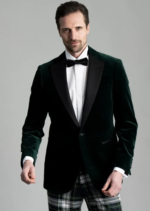 Theo Velvet Jacket - Bottle Green