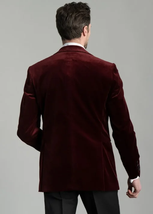 Theo Velvet Jacket - Burgundy