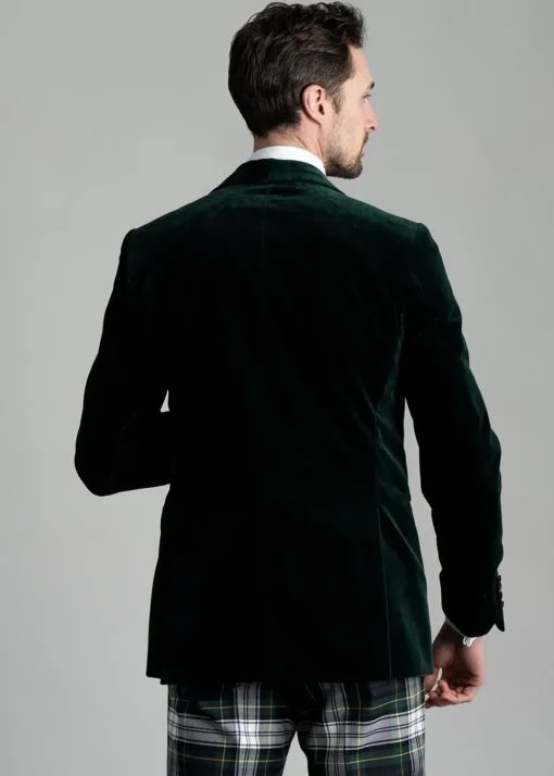 Theo Velvet Jacket - Bottle Green