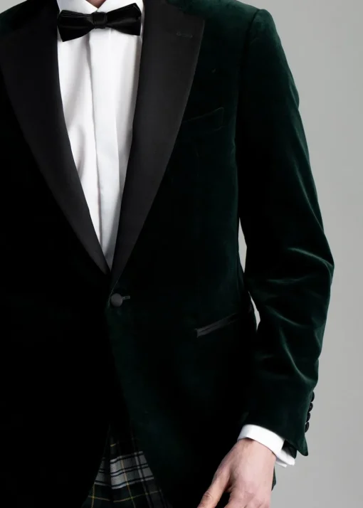 Theo Velvet Jacket - Bottle Green
