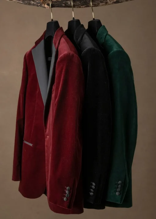 Theo Velvet Jacket - Bottle Green
