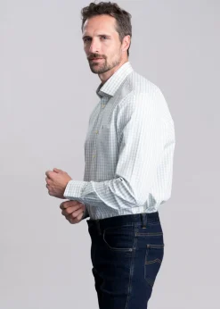 Thorpeness Tailored Shirt - Aqua Sage