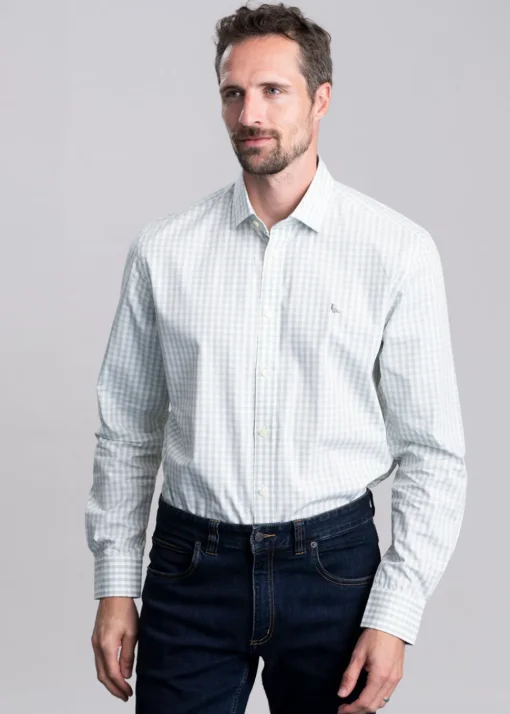 Thorpeness Tailored Shirt - Aqua Sage