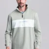 Trencrom Quarter Zip - Aqua Grey and Blue Water