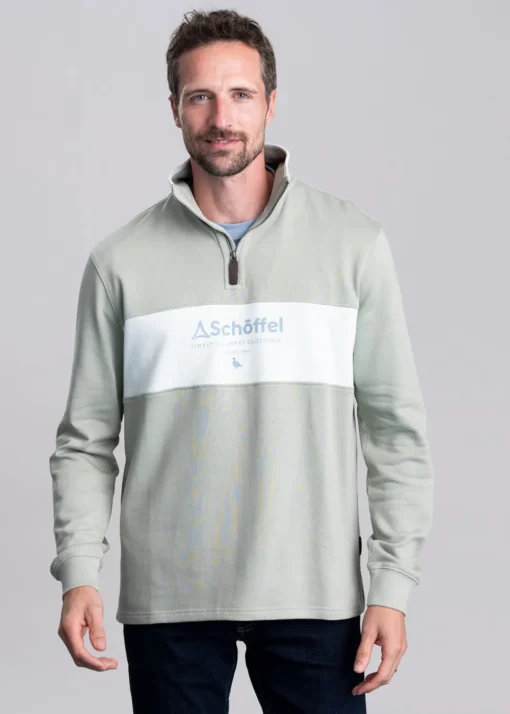 Trencrom Quarter Zip - Aqua Grey and Blue Water