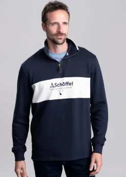 Trencrom Quarter Zip - Navy and Stone
