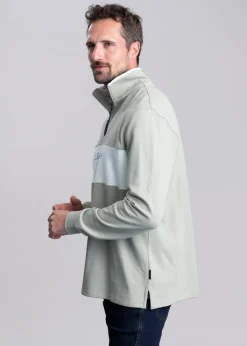 Trencrom Quarter Zip - Aqua Grey and Blue Water