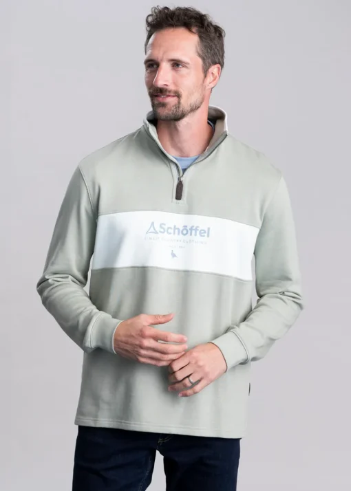 Trencrom Quarter Zip - Aqua Grey and Blue Water