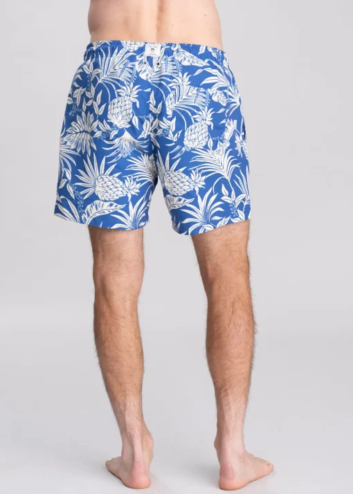 Tropical Print Swim Shorts - Rich Blue