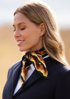 Turf War Medium Silk Scarf - Black and Gold
