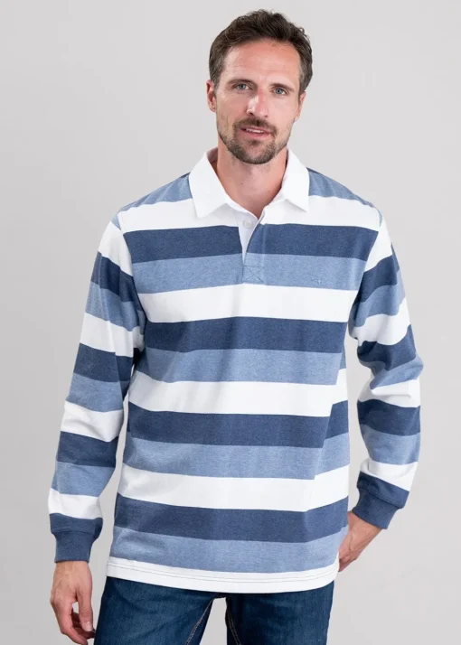 Tweedale Rugby Shirt - Blue, Navy and White