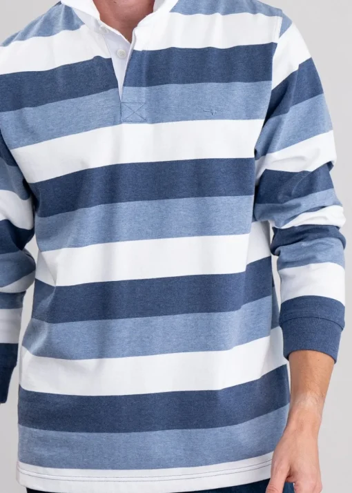 Tweedale Rugby Shirt - Blue, Navy and White