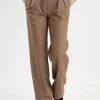 Twill Wide Leg Trousers - Kensington Herringbone
