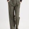 Twill Wide Leg Trousers - Penistone Herringbone