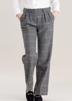 Twill Wide Leg Trousers - Cambridge Check