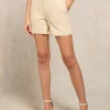 Utility Denim Shorts - Oatmeal