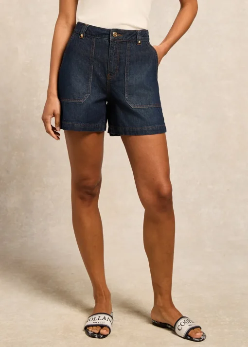 Utility Denim Shorts - Deep Indigo
