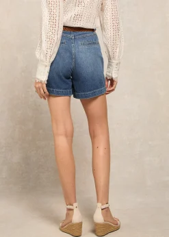Utility Denim Shorts - Denim