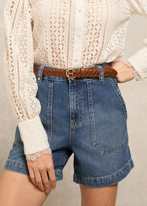 Utility Denim Shorts - Denim