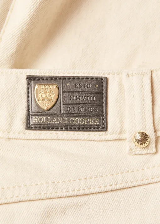 Utility Denim Shorts - Oatmeal