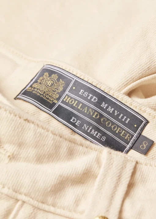 Utility Denim Shorts - Oatmeal
