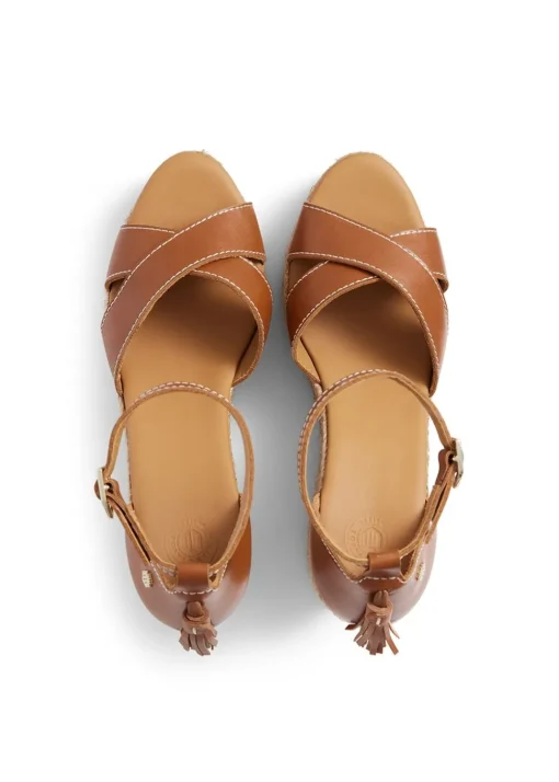Valencia Wedge - Tan Leather