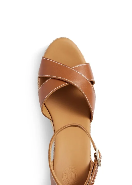 Valencia Wedge - Tan Leather