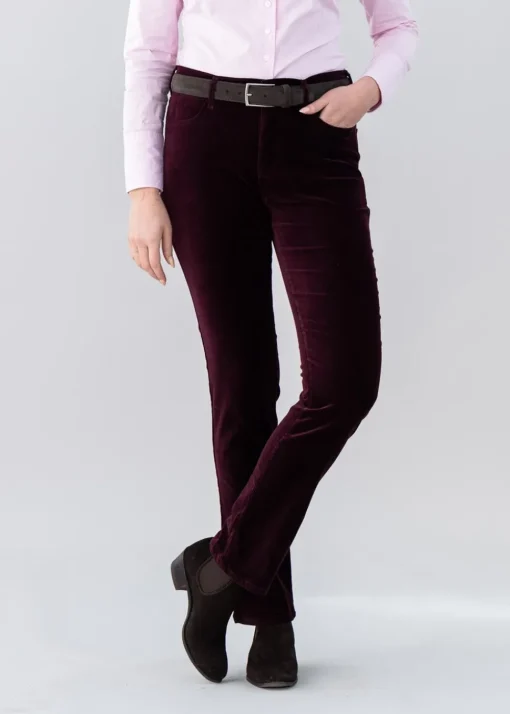 Velvet Straight Leg Jeans - Garnet