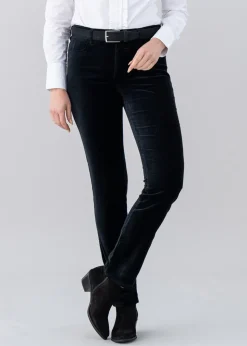 Velvet Straight Leg Jeans - Black