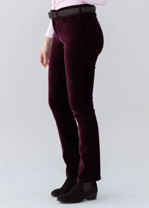 Velvet Straight Leg Jeans - Garnet