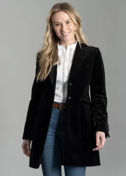 Vivien Velvet Coat - Black