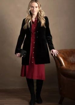 Vivien Velvet Coat - Black