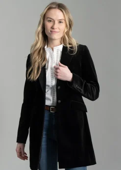 Vivien Velvet Coat - Black