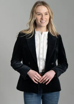 Vivien Velvet Jacket - Navy