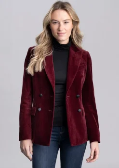 Vivien Velvet Jacket - Burgundy