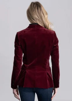 Vivien Velvet Jacket - Burgundy
