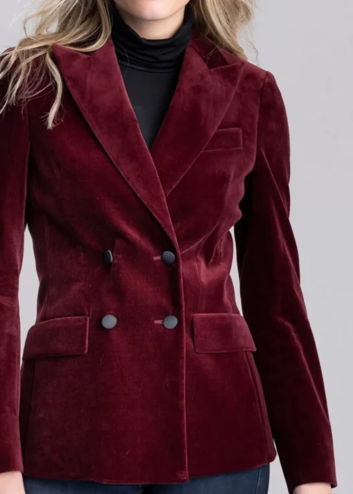 Vivien Velvet Jacket - Burgundy