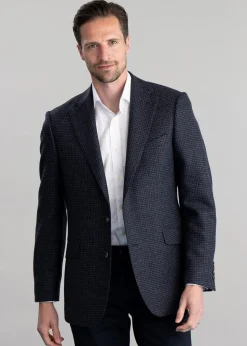 Warkworth Tweed Jacket - Houndstooth Check with Grey and Navy