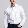 Wells Tailored Shirt - Wine and Navy Check