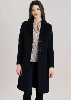 Wool Tailored Coat - Evening Blue