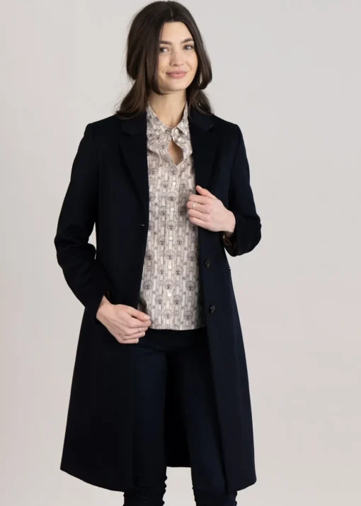 Wool Tailored Coat - Evening Blue